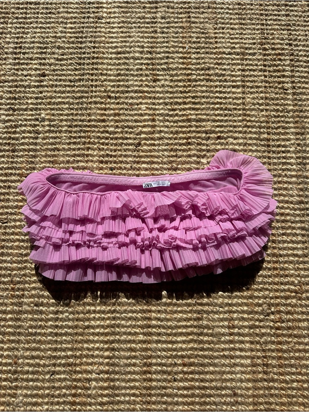 Zara Layered Pink Ruffle Tube Top